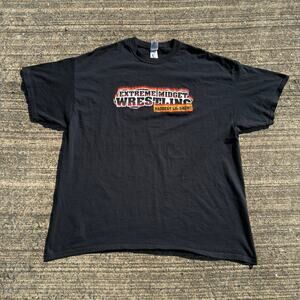 Y2K Extreme Midget Wrestling Baddest Lil Show Graphic T Shirt Black Mens 2XL